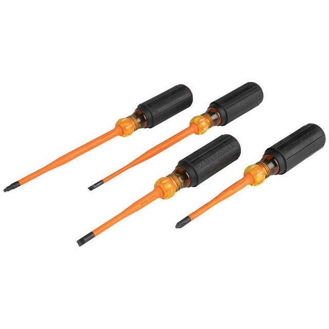 Klein Tools 33734INS Screwdriver Sets; Screwdriver Types Included: Cabinet; Phillips; Square ; Number Of Pieces: 4 ; Features: Slim Profile Tips