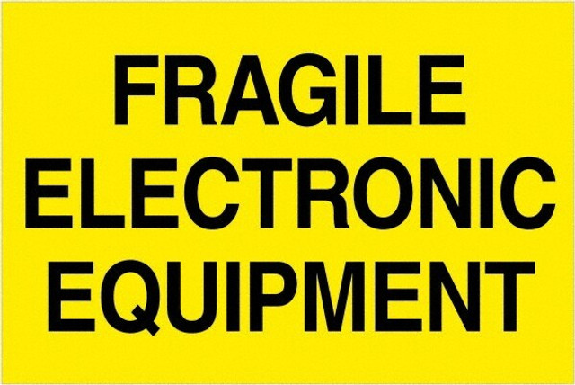 Tape Logic DL1193 Label Maker Label: Fluorescent Yellow, Paper, 3" OAL, 3" OAW, 500 per Roll, 1 Roll