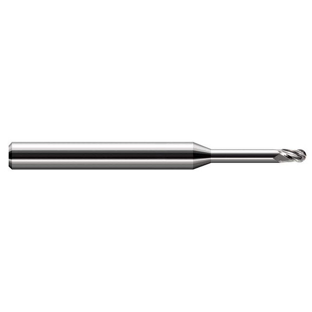 Harvey Tool 868240 Ball End Mill: 0.04" Dia, 0.06" LOC, 3 Flute, Solid Carbide