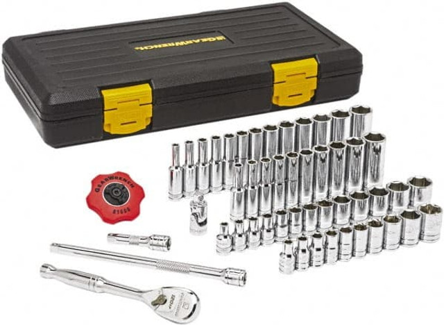 GEARWRENCH 80300P Deep Standard Socket Set: 51 Pc, 1/4" Drive, 3/16 to 9/16" Socket