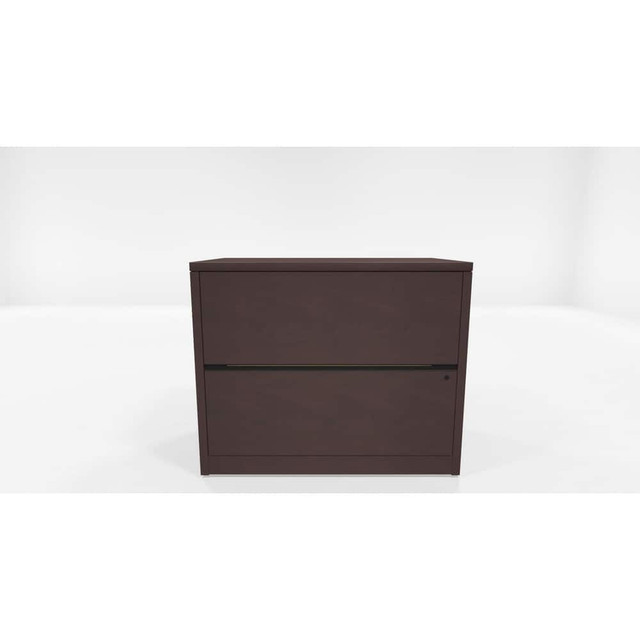 Hon HON10563NN Horizontal File Cabinet: 2 Drawers, Woodgrain Laminate, Mahogany