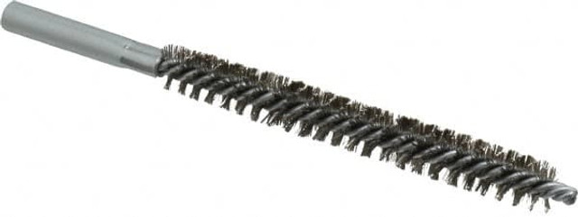Schaefer Brush 43810 Double Stem/Spiral Tube Brush: 1/2" Dia, 6" OAL, Stainless Steel Bristles
