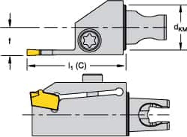 Kennametal 1851797 Size KM16, Left Hand Modular Cutoff Cutting Unit Head
