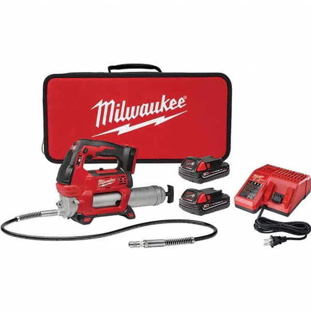 Milwaukee Tool 2646-22CT Battery Powered Grease Gun: 10,000 psi Max, 14 oz Cartridge