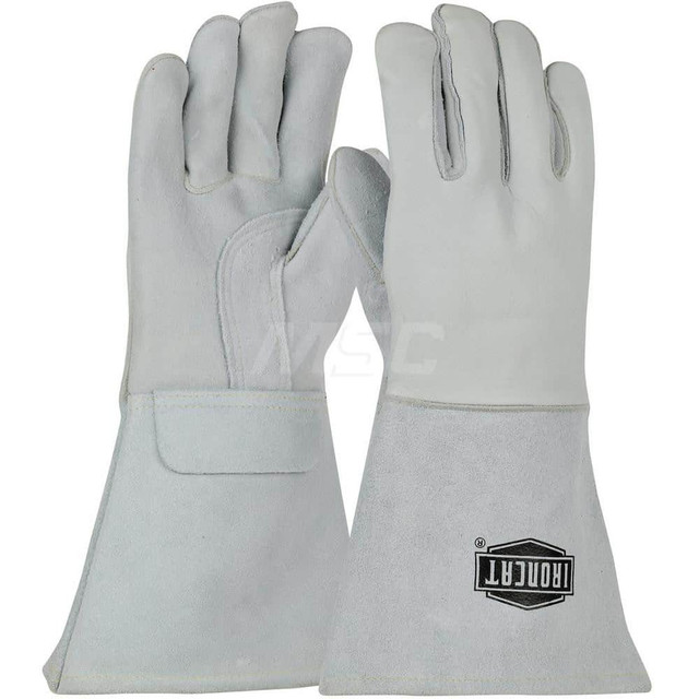 PIP 9061/L Welding Gloves: Size Large, Uncoated, Grain Elkskin Leather, Stick Welding Application