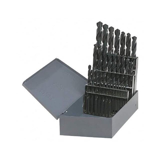 Chicago-Latrobe 45640 Drill Bit Set: Jobber Length Drill Bits, 29 Pc, 135 °, High Speed Steel