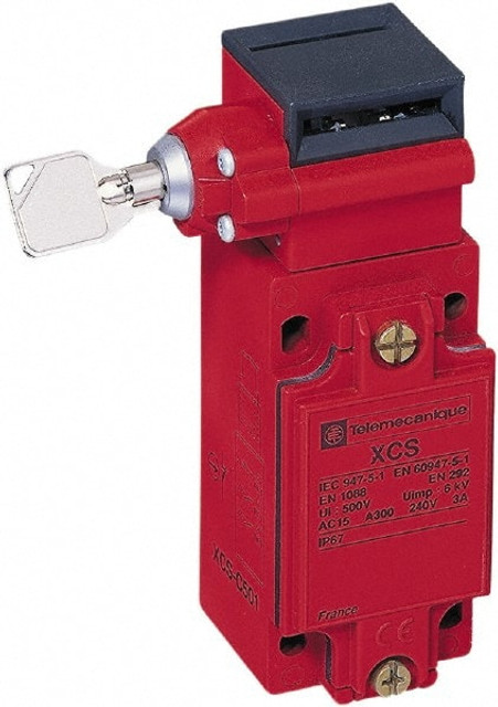 Telemecanique Sensors XCSC703 NO/2NC Configuration, Multiple Amp Level, Metal Key Safety Limit Switch