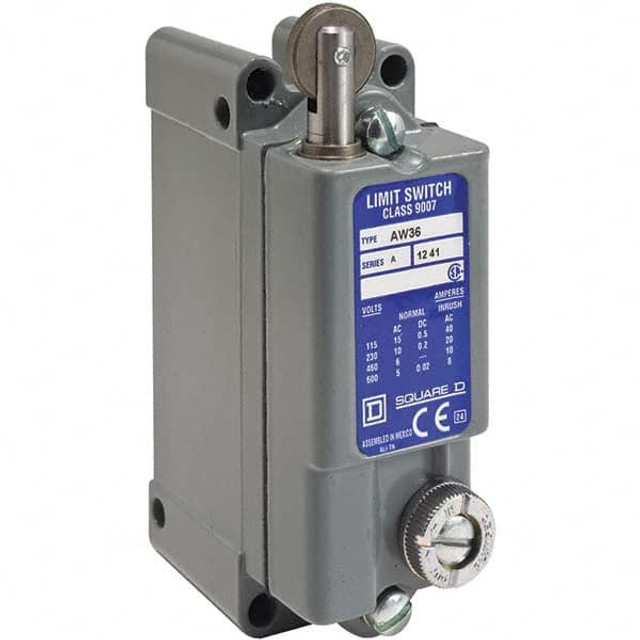 Square D 9007AW38 General Purpose Limit Switch: DPDT, 2NC/2NO, Roller Plunger, Side