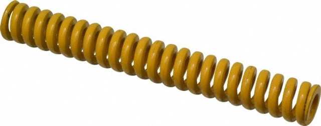 Associated Spring Raymond 206-424 Die Spring: 20 mm Hole Dia, 10 mm Rod Dia, 152 mm Free Length, Yellow