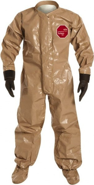 Dupont C3528TTNLG00060 Encapsulated Suits: Large, Tan, Tychem, Zipper Closure, Taped