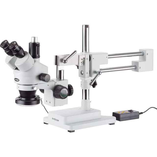 AmScope SM-4TZ-144A Microscopes; Microscope Type: Stereo ; Eyepiece Type: Trinocular ; Arm Type: Boom Stand; Double Arm ; Image Direction: Upright ; Eyepiece Magnification: 10x