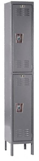 Hallowell URB1288-2A-HG 1-Wide Locker: 12" Wide, 17" Deep, 78" High, Padlock