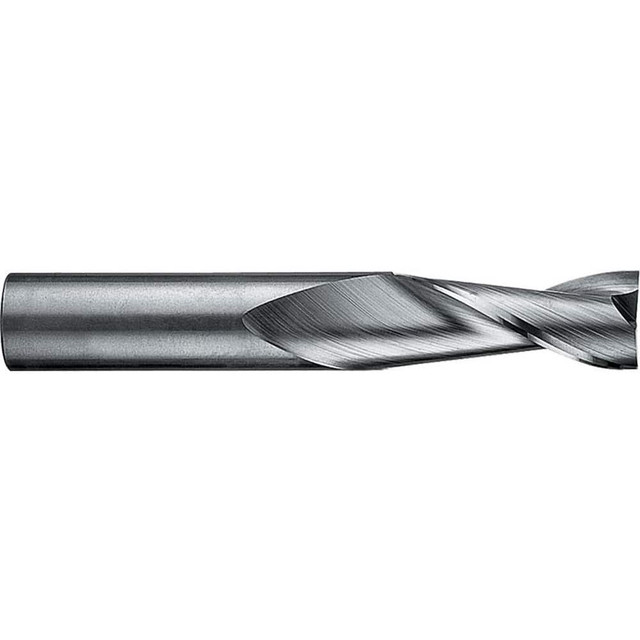 RobbJack TS-201-04 Square End Mill: 1/8'' Dia, 1/4'' LOC, 1/8'' Shank Dia, 1-1/2'' OAL, 2 Flutes, Solid Carbide