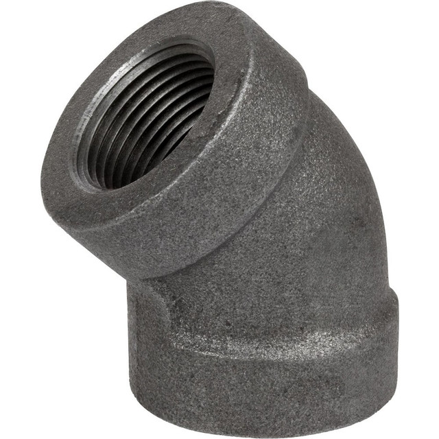 USA Industrials ZUSA-PF-20593 Black Pipe Fittings; Fitting Type: Elbow ; Fitting Size: 3" ; End Connections: NPT ; Material: Iron ; Classification: 300 ; Fitting Shape: 450 Elbow