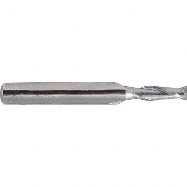 Melin Tool 10482 Square End Mill: 5/16'' Dia, 1-3/8'' LOC, 3/8'' Shank Dia, 3-1/8'' OAL, 2 Flutes, Cobalt