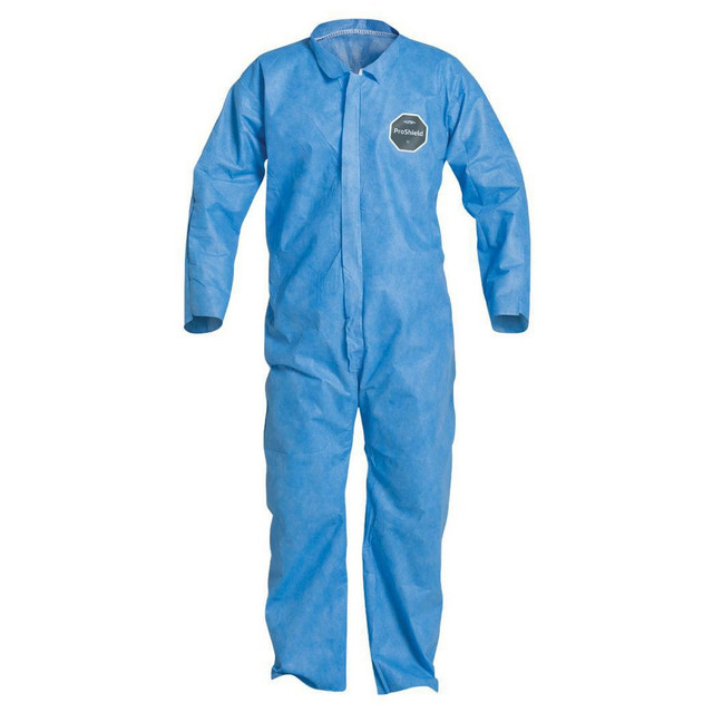 Dupont PB120SBU4X00250 Disposable Coveralls: Size 4X-Large, Film Laminate, Zipper Closure