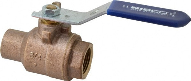 NIBCO NJ83A08 Standard Manual Ball Valve: 3/4" Pipe, Full Port