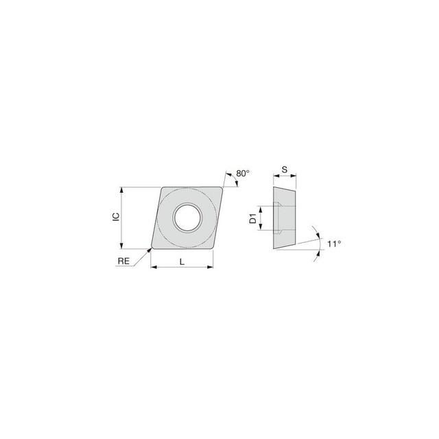 Tungaloy 6994706 Turning Insert: CPMT2.51.50.5PS T6130, Solid Carbide