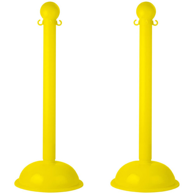 Mr. Chain 99902-2 Barrier Posts; Post Type: Standard Post ; Post Material: Plastic; Polyethylene ; Base Material: Plastic ; Surface Style: Solid Color ; Base Shape: Dome ; Shape: Round