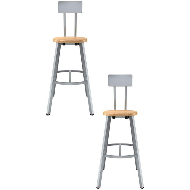 National Public Seating TTSG30B-BB Stationary Stools; Seat Depth: 14in ; Seat Width: 14in ; Product Type: Stool with Back ; Base Type: 4-Leg Base with Curved Footring ; Minimum Seat Height: 30in ; Maximum Seat Height: 30in