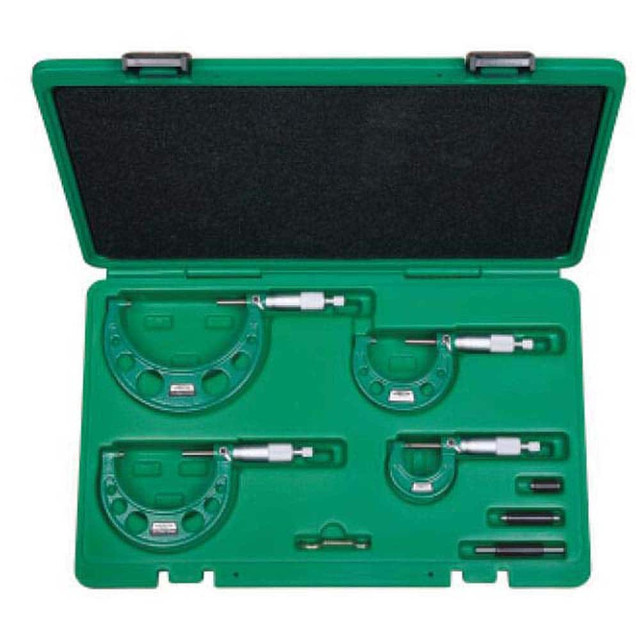 Insize USA LLC 3203-44A Mechanical Outside Micrometer Set: 0 to 4" Measurement