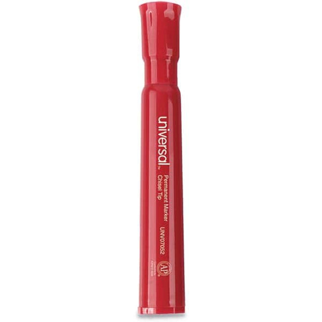 UNIVERSAL UNV07052 Permanent Marker: Red, AP Non-Toxic, Broad Point