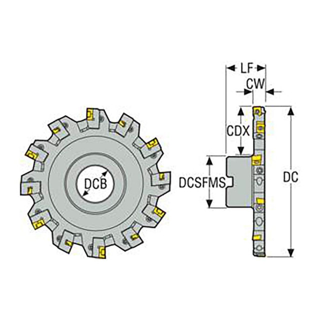 Seco 02713370 Indexable Slotting Cutter: 8 mm Cutting Width, 200 mm Cutter Dia, Shell Mount Connection, 53.49 mm Max Depth of Cut, 40 mm Hole