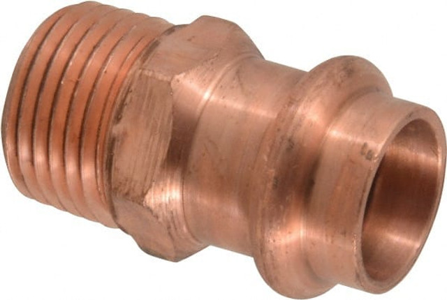 NIBCO 9030600PC Wrot Copper Pipe Adapter: 1/2" Fitting, P x M, Press Fitting, Lead Free