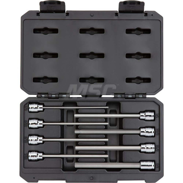 Tekton SHB91301 3/8 Inch Drive Long Hex Bit Socket Set, 8-Piece (1/8-3/8 in.)