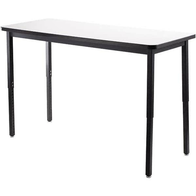 National Public Seating HDT3- 3060W Utility Table: Black & White Table Top, 60" OAL, 30" OAW