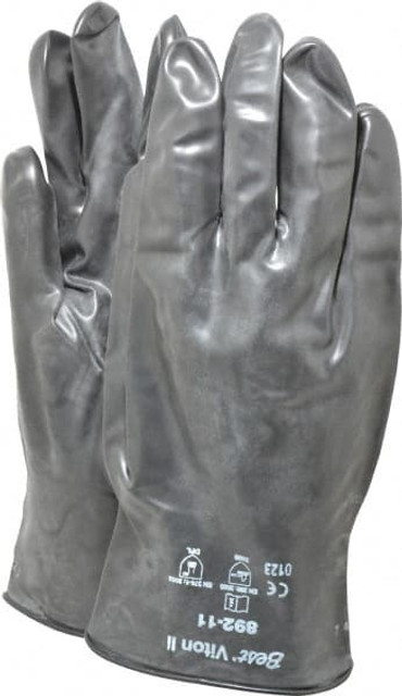 SHOWA 892-11 Chemical Resistant Gloves: 2X-Large, 12 mil Thick, Viton, Unsupported
