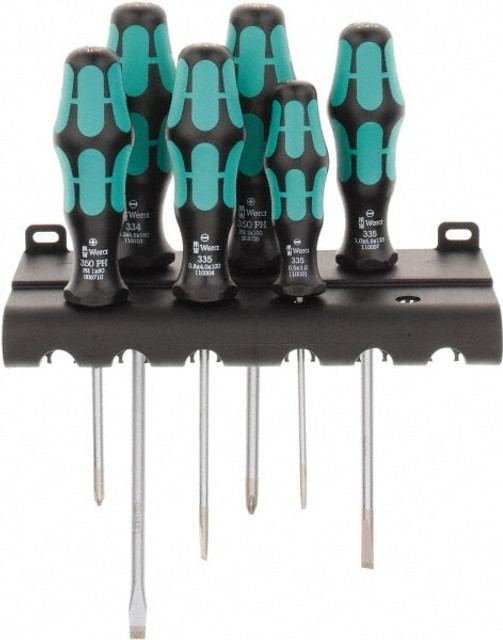 Wera 05105650001 Screwdriver Set: 6 Pc, Phillips & Slotted