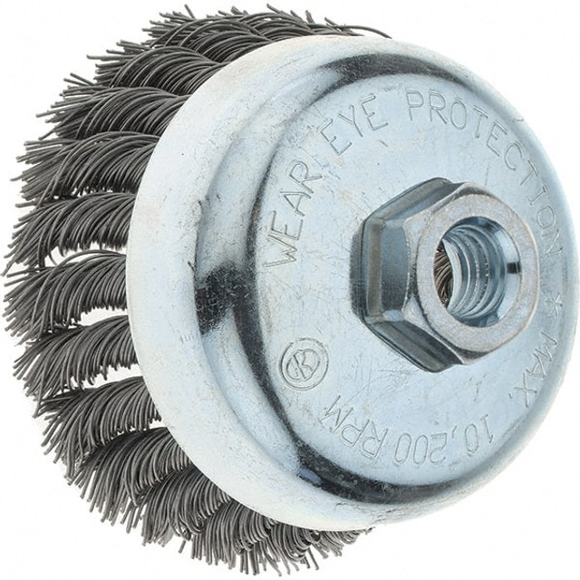 Tru-Maxx 88536 Cup Brush: 4" Dia, 0.023" Wire Dia, Steel, Knotted