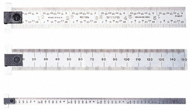 PEC Tools 162-H06 Steel Rule: 6" OAL, 16R Graduation, 3/4" OAW