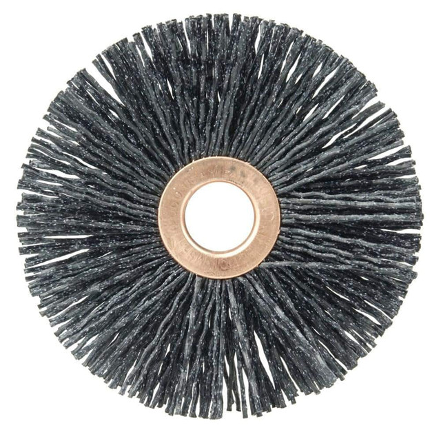 Weiler 17565 Wheel Brush: 3" Wheel Dia, Crimped