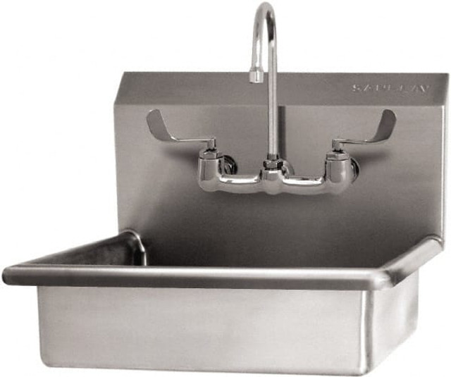 SANI-LAV 608F Hand Sink: Wall Mount, Manual Faucet, 304 Stainless Steel