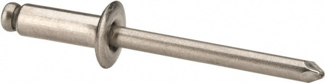 Marson 44449 Open End Blind Rivet: Button Head, Stainless Steel Body, Stainless Steel Mandrel