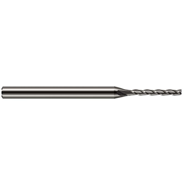 Harvey Tool 12775 Square End Mill: 0.075'' Dia, 1/2'' LOC, 1/8'' Shank Dia, 2-1/2'' OAL, 3 Flutes, Solid Carbide