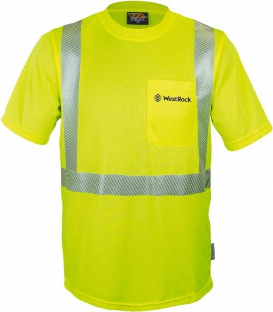 Reflective Apparel Factory 102CTLMXLWRBK01 Work Shirt: High-Visibility, X-Large, Polyester, High-Visibility Lime, 1 Pocket