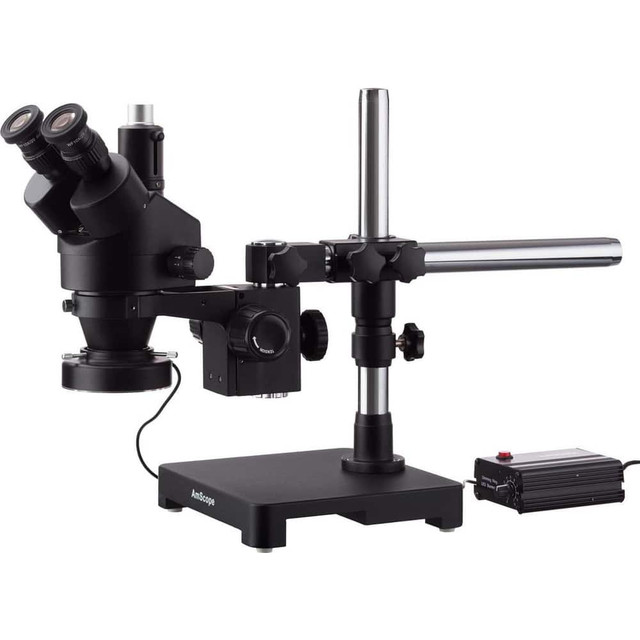 AmScope SM-3TX-80MB-B Microscopes; Microscope Type: Stereo ; Eyepiece Type: Trinocular ; Arm Type: Boom Stand; Single Arm ; Image Direction: Upright ; Eyepiece Magnification: 10x