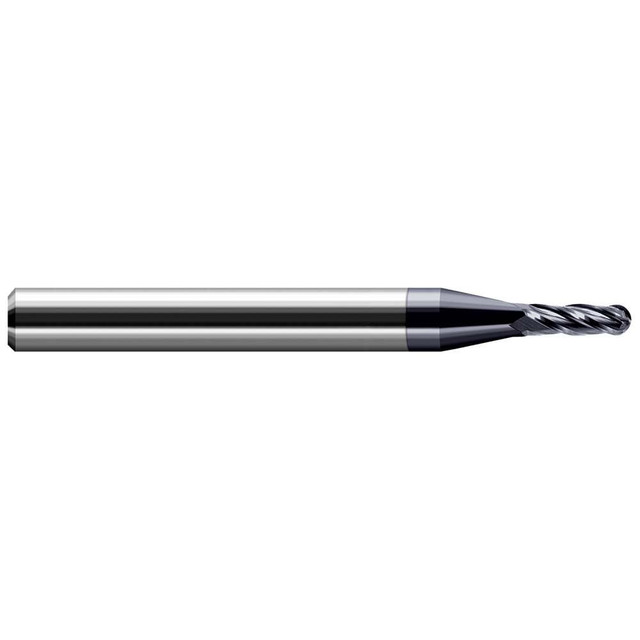 Harvey Tool 74336-C3 Ball End Mill: 0.036" Dia, 0.108" LOC, 4 Flute, Solid Carbide