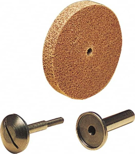 3M 7010365131 Deburring Wheel:  1-1/2" Dia,  1/4" Face Width,  1/8" Hole,  Density 6 N/A Aluminum Oxide