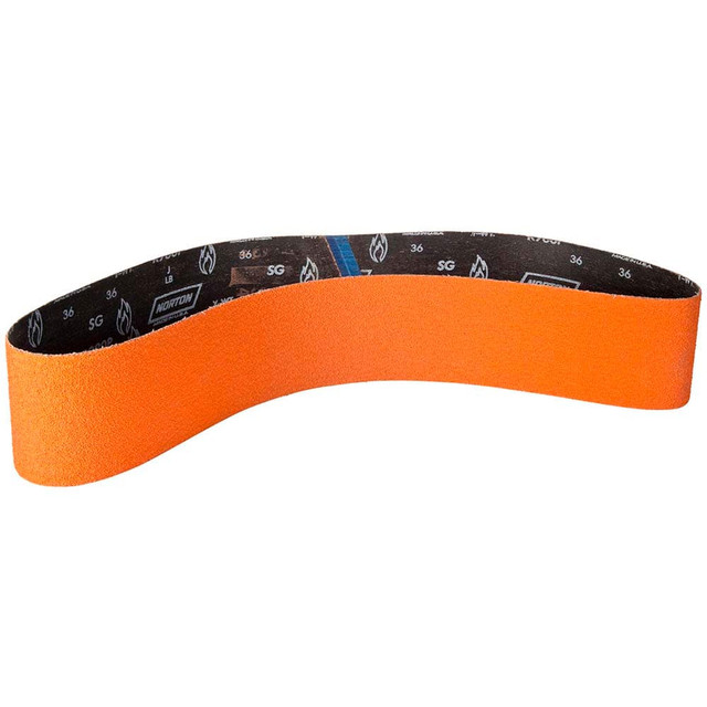 Norton 66261063419 Abrasive Belt:  4" Wide, 54" OAL, 60 Grit, Ceramic Alumina