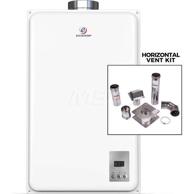 Eccotemp 45HI-LPH Gas Water Heaters; Inlet Size (Inch): 3/4 ; Commercial/Residential: Residential ; Fuel Type: Liquid Propane (LP) ; Pilot Light Window: No ; Tankless: Yes ; Resettable Pilot: No