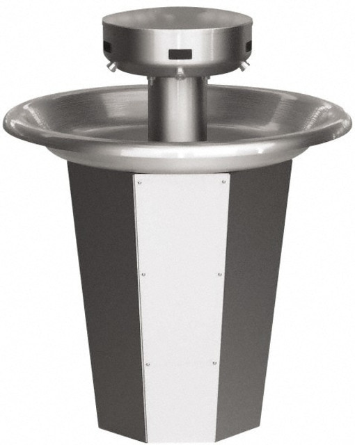 Bradley S93-637 Circular, Infrared Sensor, External Drain, 36" Diam, 5 Person Capacity, Stainless Steel, Wash Fountain