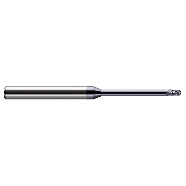 Harvey Tool 35650-C3 Ball End Mill: 0.05" Dia, 0.075" LOC, 3 Flute, Solid Carbide