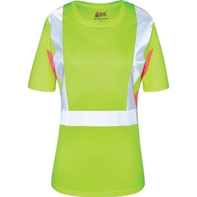 GSS Safety 5125-2XL Work Shirt: High-Visibility, 2X-Large, Polyester, Lime, Pink & Silver