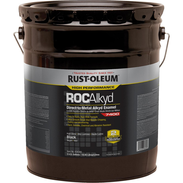 Rust-Oleum 634300 Industrial Enamel Paint: 5 gal, Gloss, Black