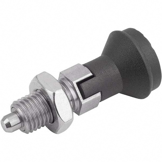 KIPP K0339.14410 M20x1.5, 25mm Thread Length, 10mm Plunger Diam, Locking Pin Knob Handle Indexing Plunger