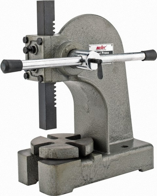 Value Collection 805-10100 Pneumatic Arbor Press: 1" Ram, 4" Throat Depth, 1 Ton Pressure, 9-1/2" Stroke, 5-1/4" Max Work Height